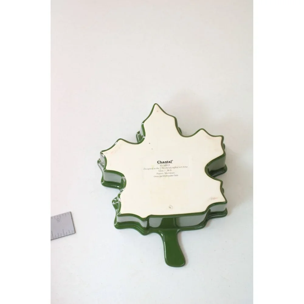 Chantal Green Leaf Single Serve Baking Dish Autumn Fall Ceramic Vintage 91818